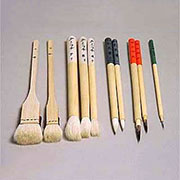 熊野筆｜釉掛け・絵付け筆セット B 5種、10本組