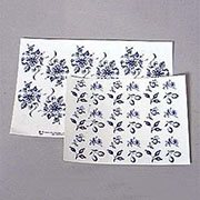 デザイン転写紙セット (有鉛) 花  青柄 約17ピース