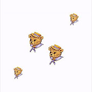 デザイン転写紙セット (有鉛) ＮＯ．２２　熊 1.8×1.2cm　3×1.1cm　６３ピース